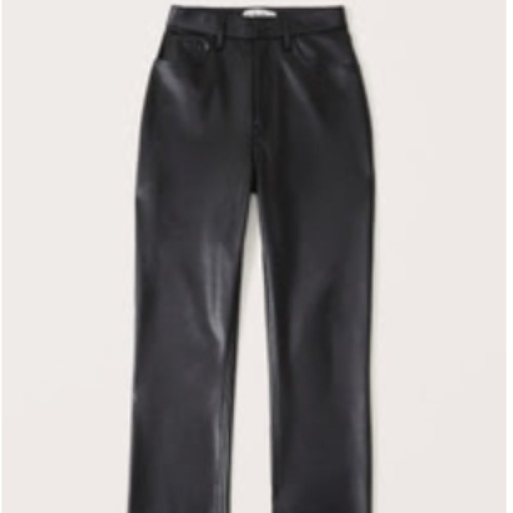 Curve Love Vegan Leather 90s Straight Pants - 28